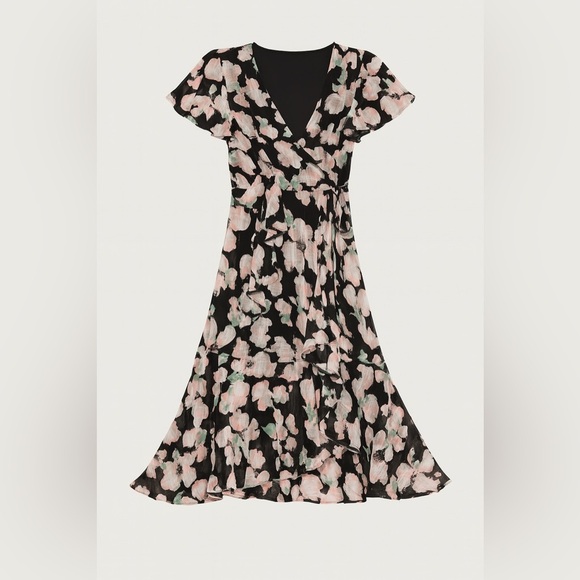 Tanya Taylor Dresses & Skirts - Tanya Taylor vneck maxi dress floral flutter sleeve